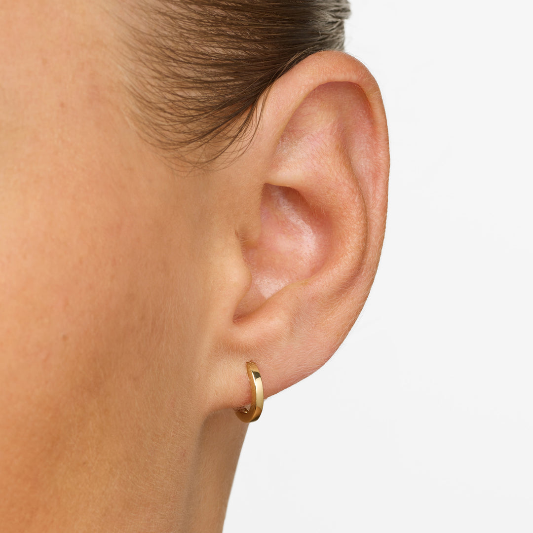 Midi Charm Huggie Earrings in Gold