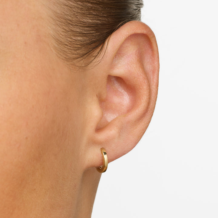 Midi Charm Huggie Earrings in Gold