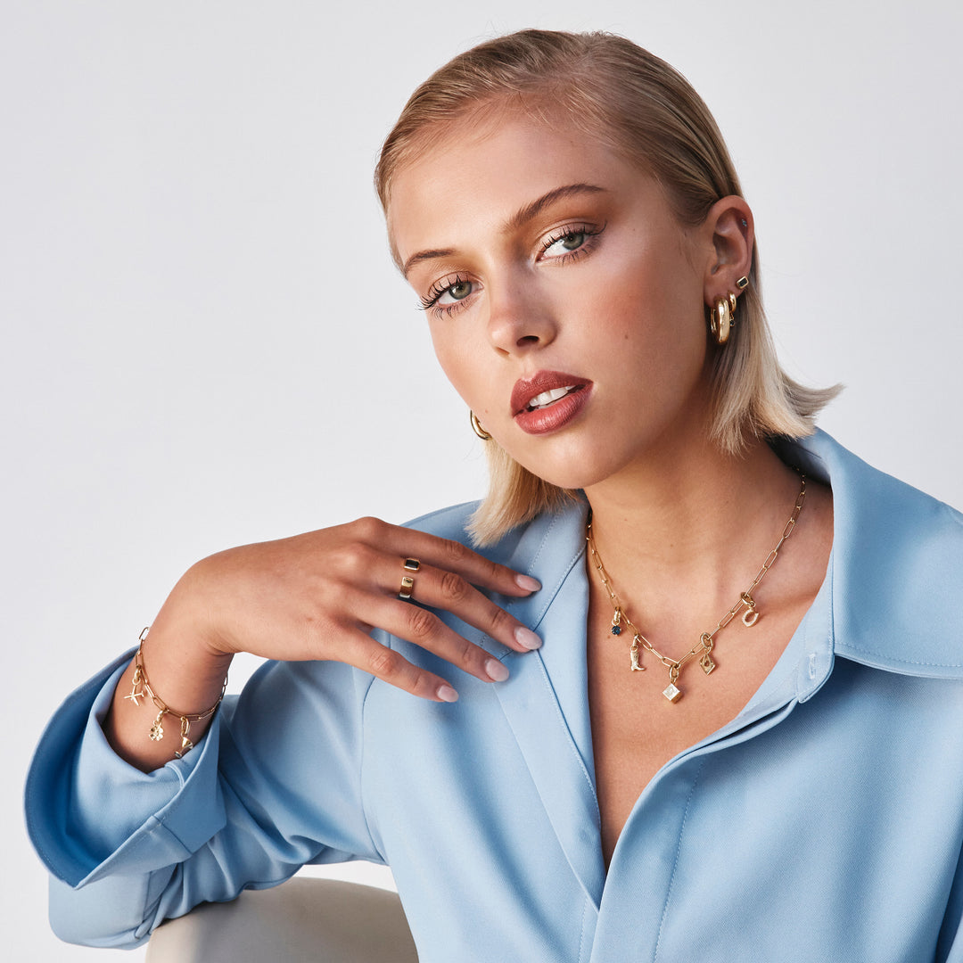 Midi Paperclip Chain Necklace in Gold