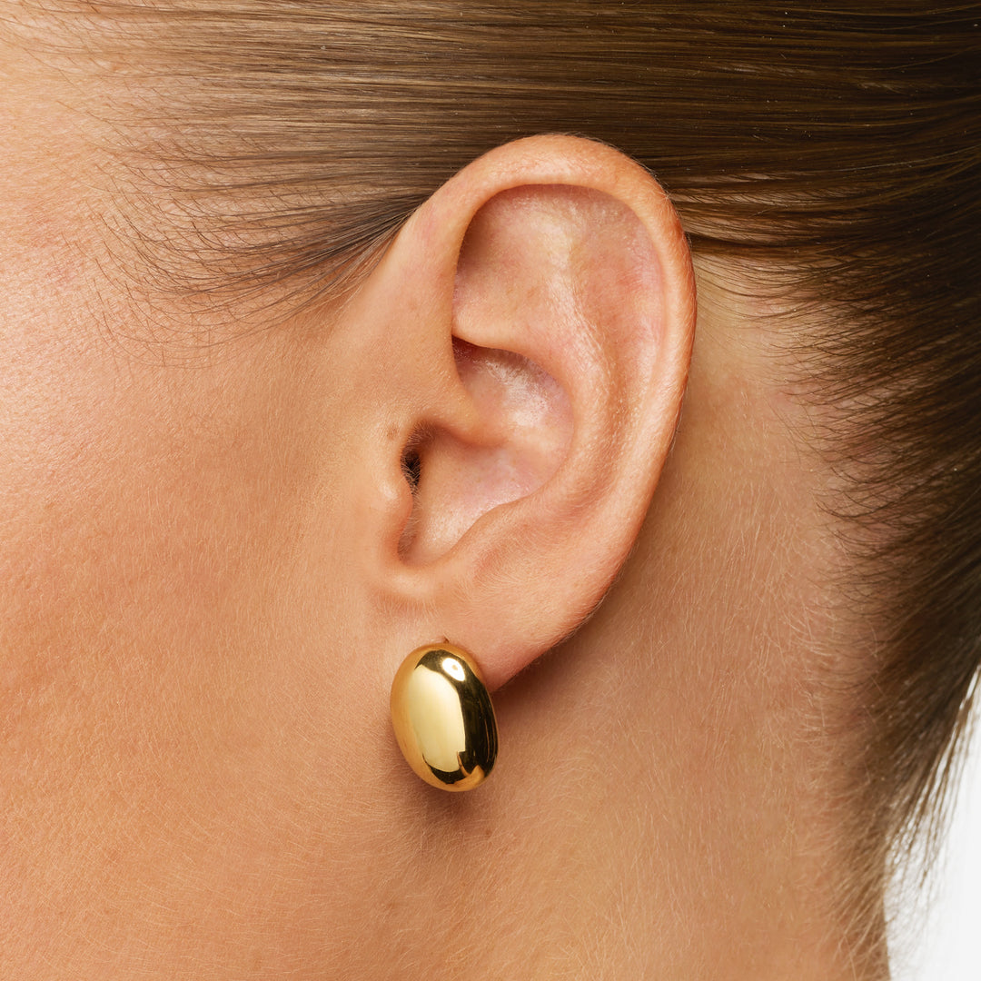Sculpted Dome Stud Earrings in Gold
