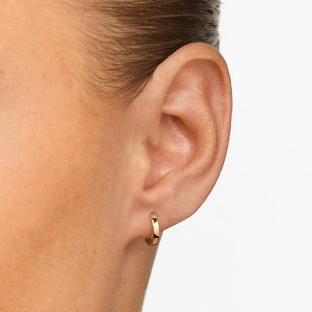 Fine Classic Huggie Earrings in 10k Gold