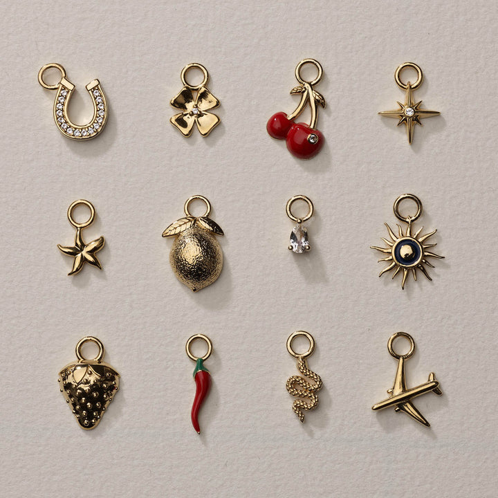 Charm Paperclip Chain Bracelet in Gold