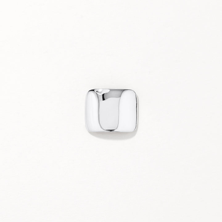 Square Dome Stud Earrings in Silver