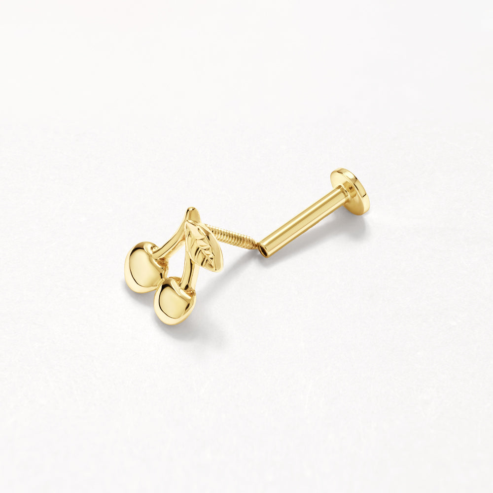 Cherry Helix Single Stud in 10k Gold