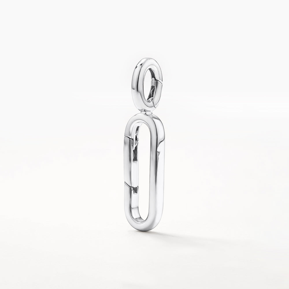 Paperclip Pendant Charm Connector in Silver