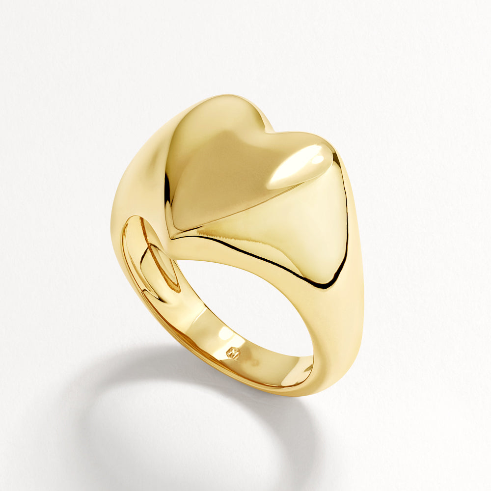 Puff Heart Ring in Gold