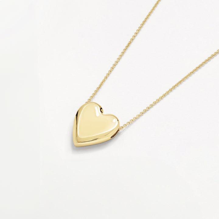 Puff Heart Necklace in Gold