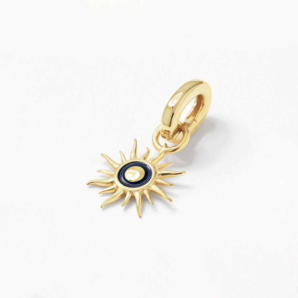 Soleil Sun Charm Pendant in Gold