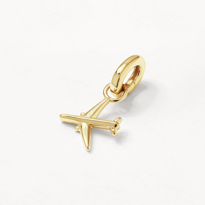 Airplane Charm Pendant in Gold