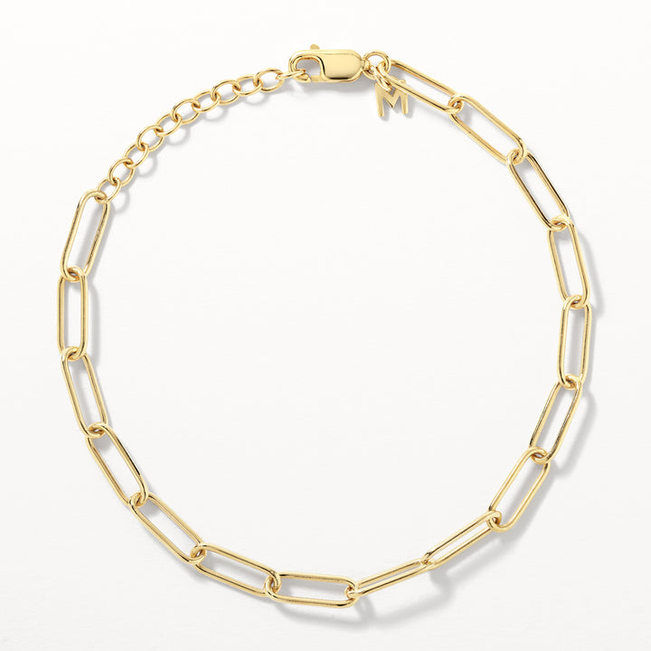 Charm Paperclip Chain Bracelet in Gold
