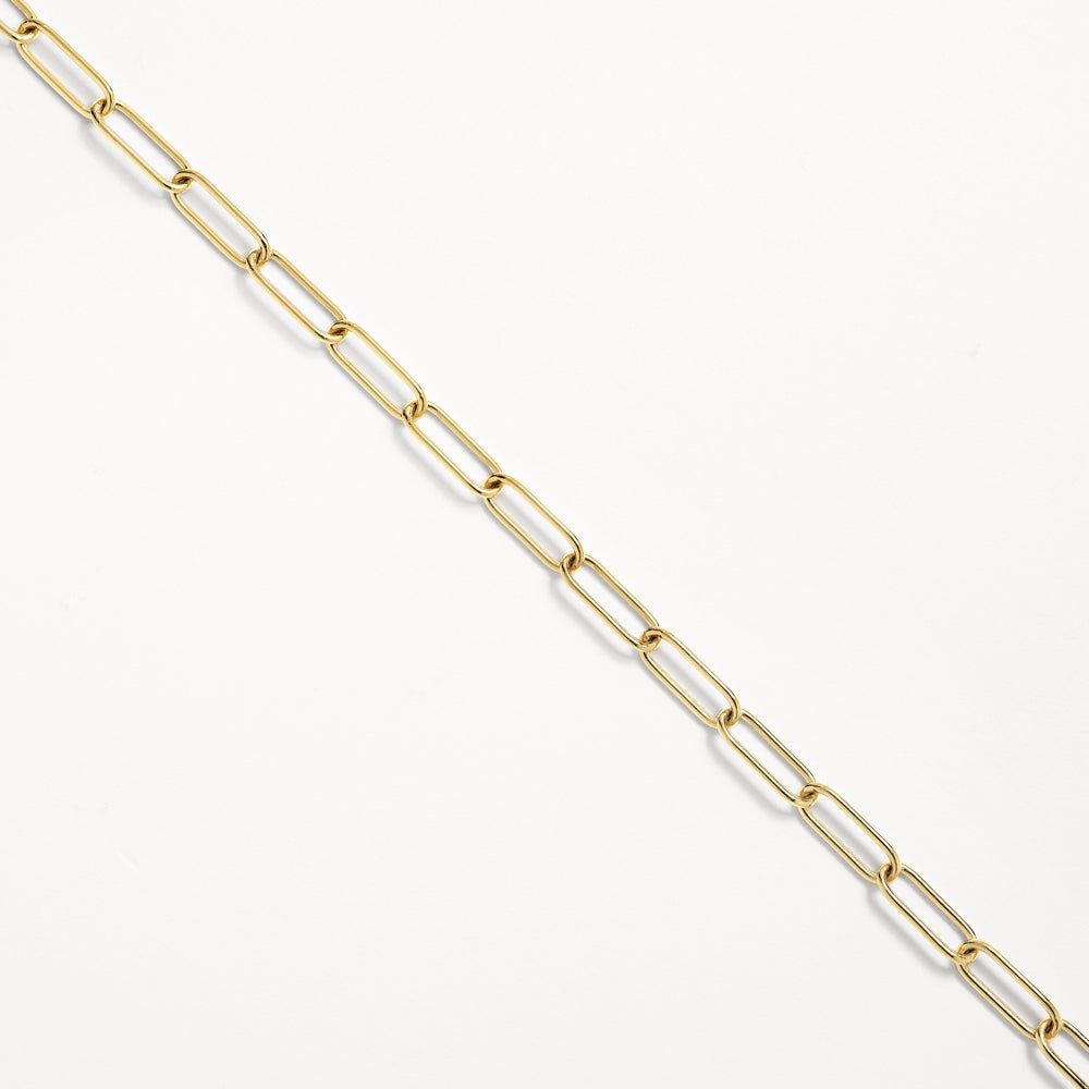 Charm Paperclip Chain Bracelet in Gold
