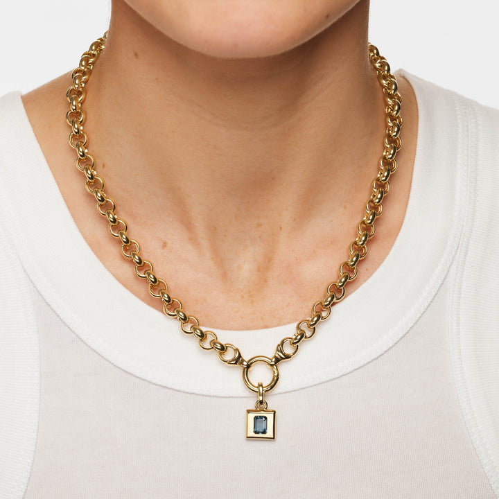 Charm Paperclip Chain Necklace in Gold