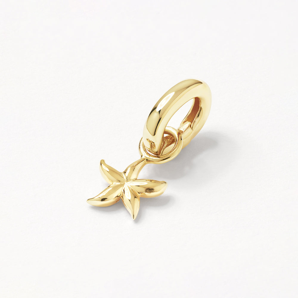 Starfish Charm Pendant in Gold