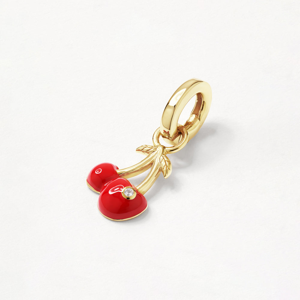 Cherry Charm Pendant in Gold