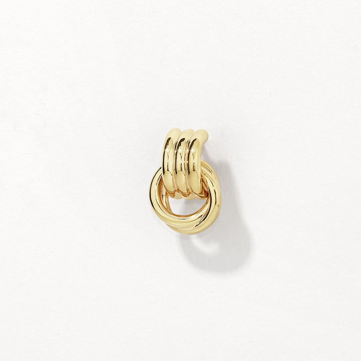 Trio Knot Doorknocker Earrings in Gold