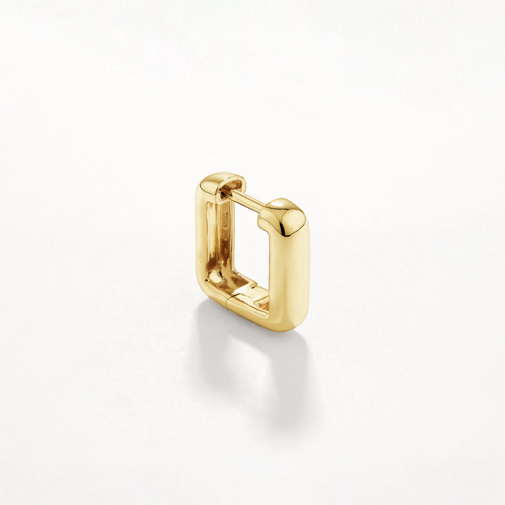 Square Dome Hoop Earrings in Gold
