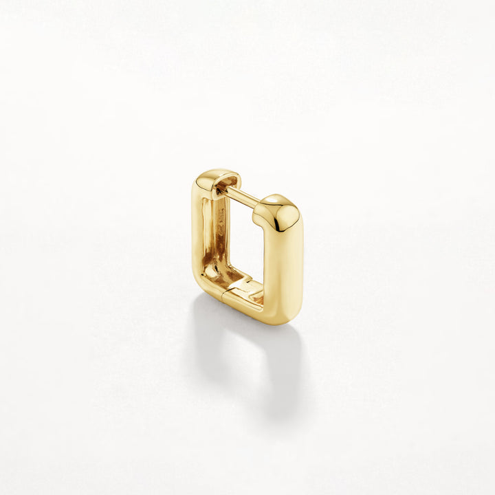 Square Dome Hoop Earrings in Gold