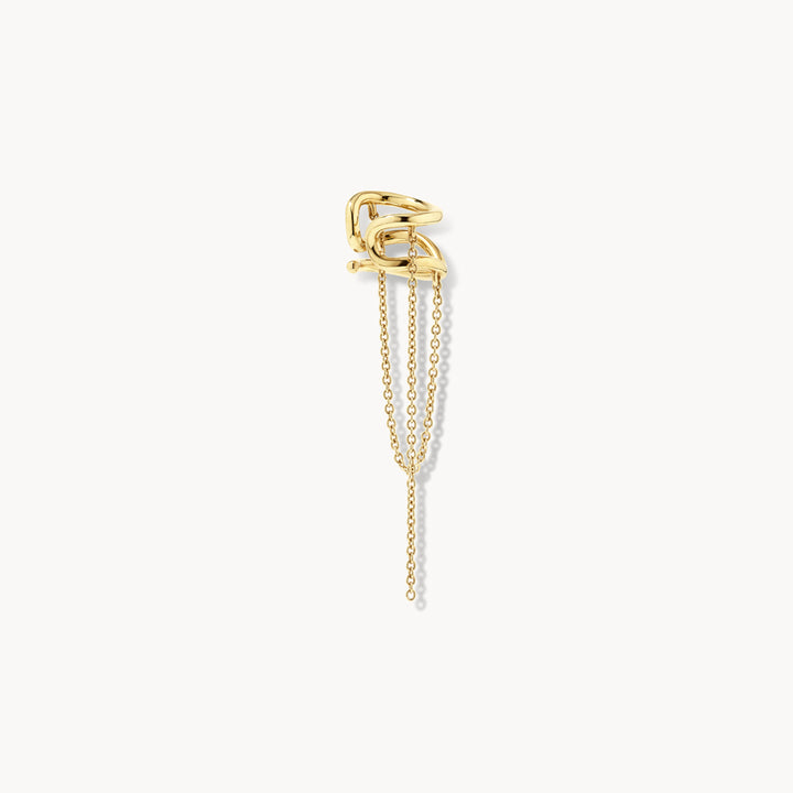 Cross Chain Ear Cuff in Gold