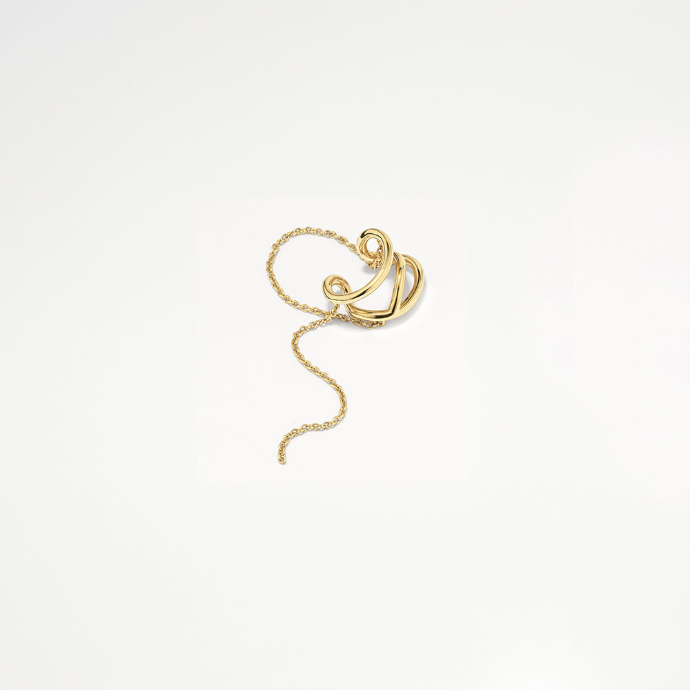 Cross Chain Ear Cuff in Gold