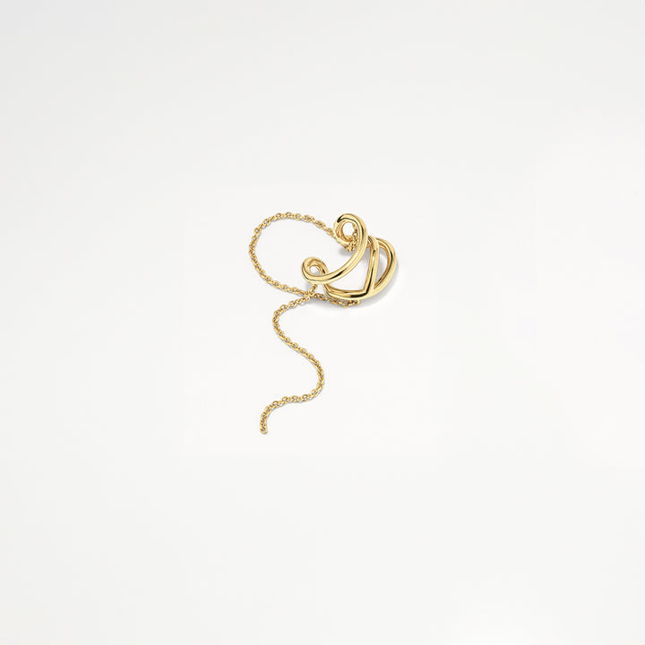 Cross Chain Ear Cuff in Gold