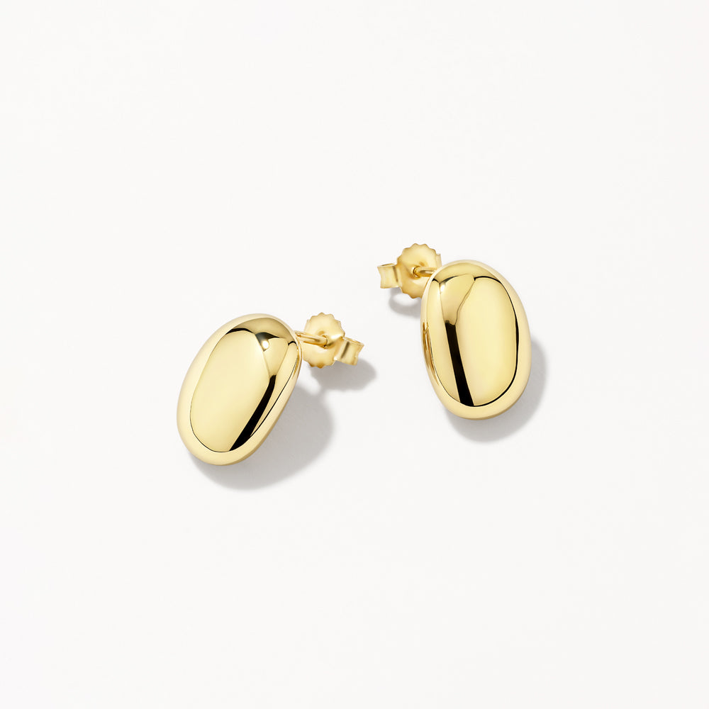 Sculpted Dome Stud Earrings in Gold