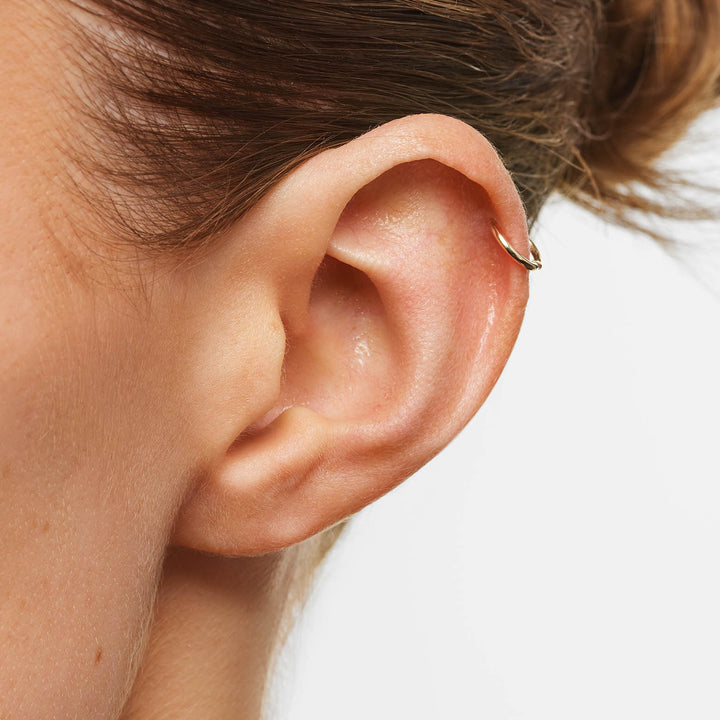 Plain Mini Sleeper Earrings in 10k Gold