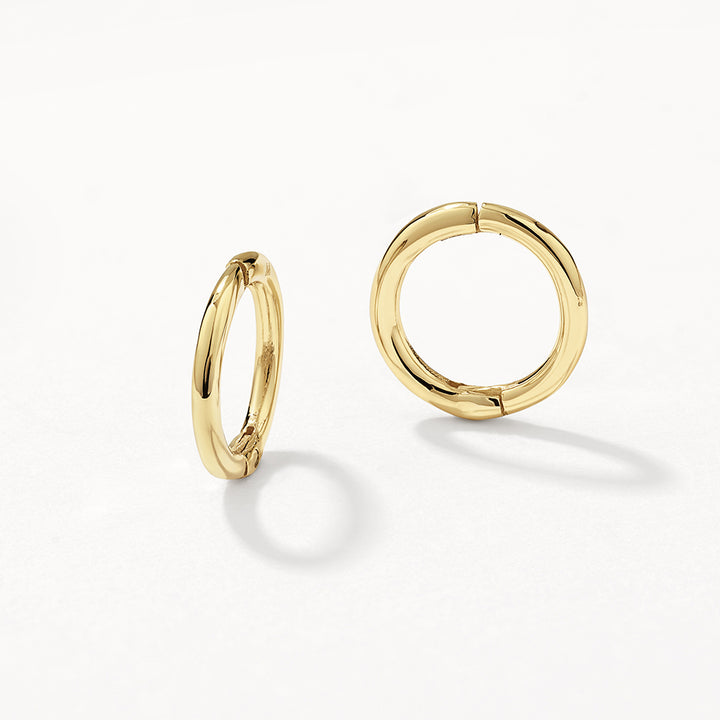 Plain Mini Sleeper Earrings in 10k Gold
