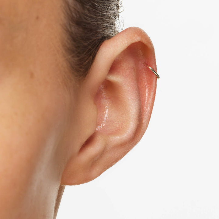 Plain Mini Sleeper Earrings in 10k Gold