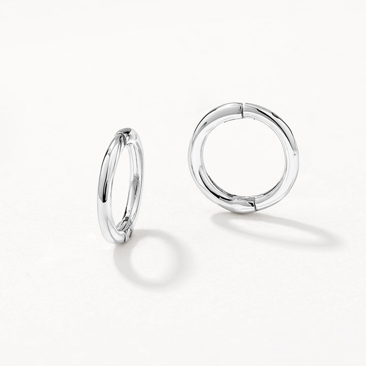 Plain Mini Sleeper Earrings in Silver
