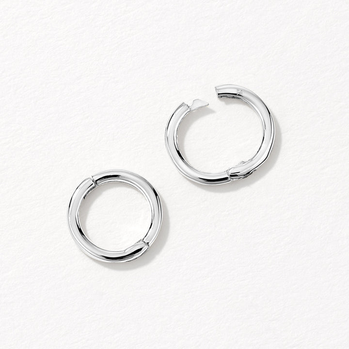 Plain Mini Sleeper Earrings in Silver