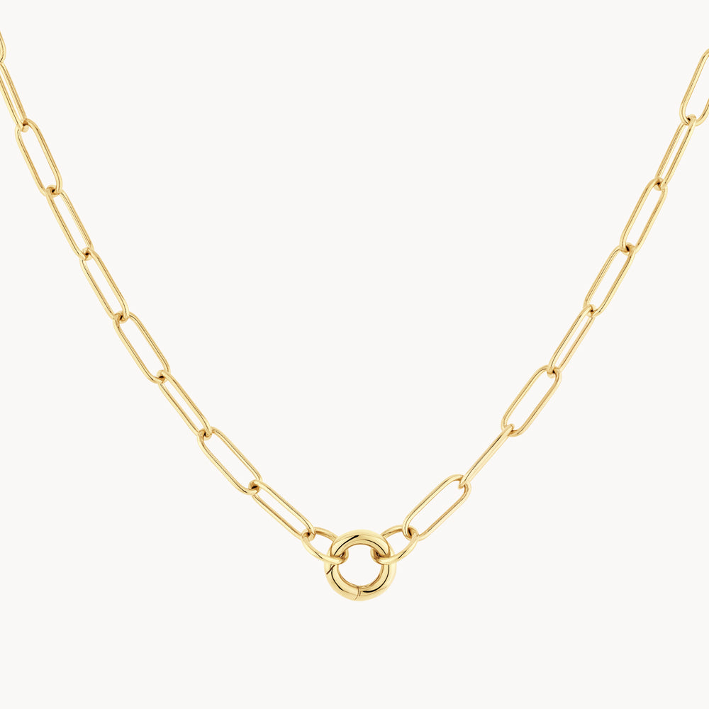 Midi Paperclip Chain Necklace in Gold