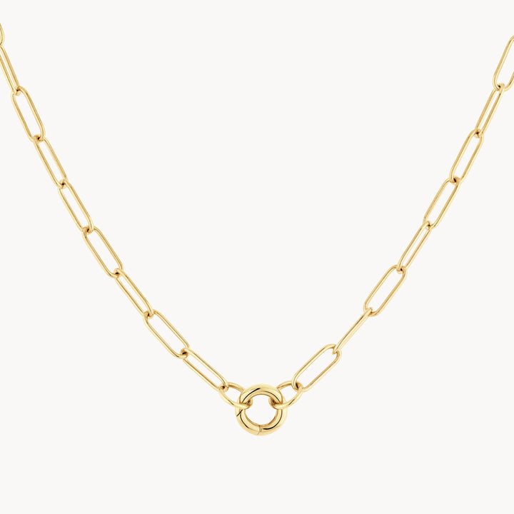 Midi Paperclip Chain Necklace in Gold
