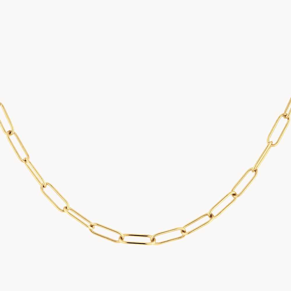 Midi Paperclip Chain Necklace in Gold