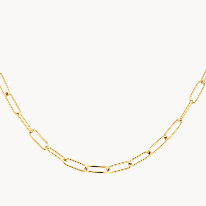 Midi Paperclip Chain Necklace in Gold