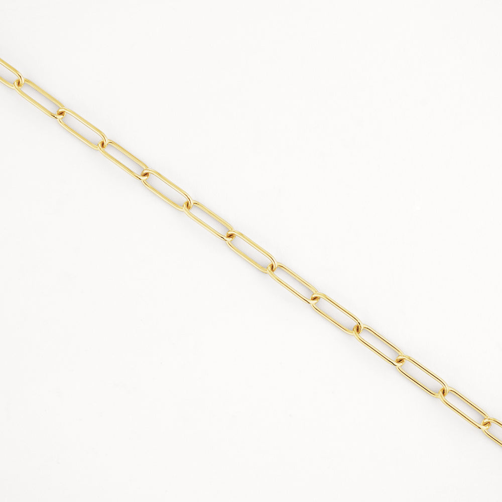 Midi Paperclip Chain Necklace in Gold