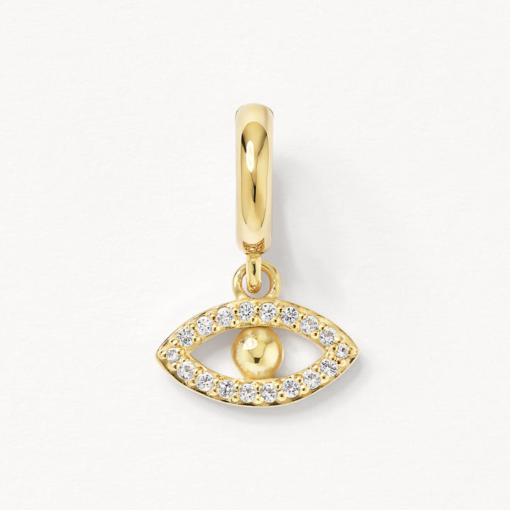 White Topaz Evil Eye Pendant in Gold