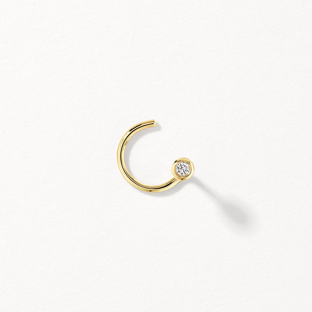 Micro Diamond Bezel Nose Stud in 10k Gold