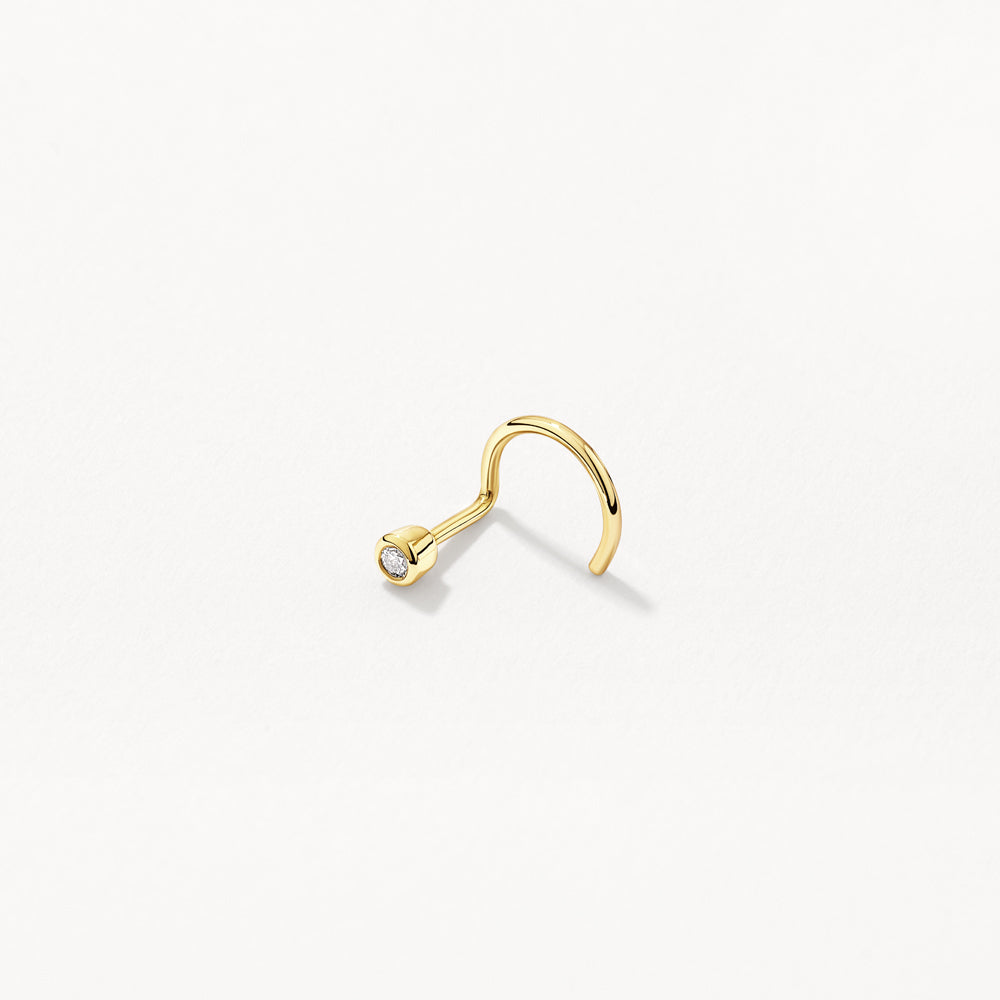 Micro Diamond Bezel Nose Stud in 10k Gold