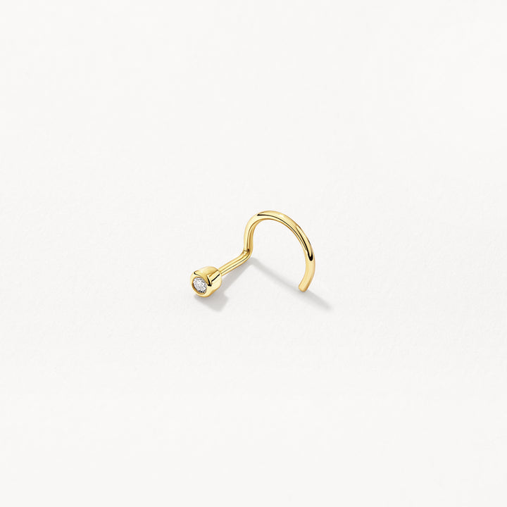 Micro Diamond Bezel Nose Stud in 10k Gold