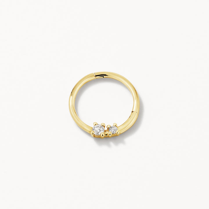 Diamond Duo Clicker Helix Single Earring in 10k Gold