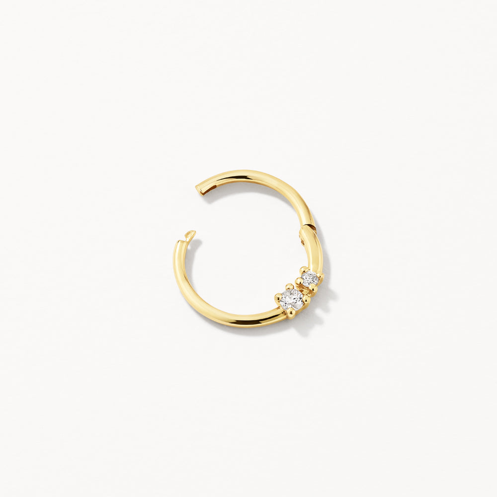 Diamond Duo Clicker Helix Single Earring in 10k Gold