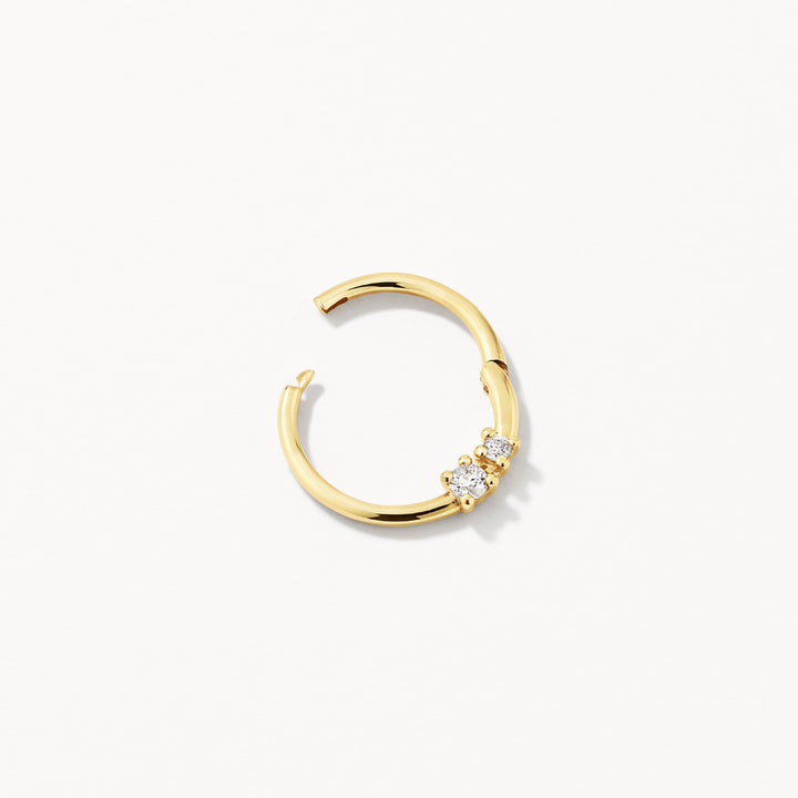 Diamond Duo Clicker Helix Single Earring in 10k Gold
