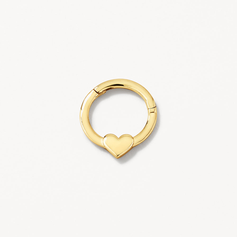 Micro Heart Clicker Single Earring in 10k Gold