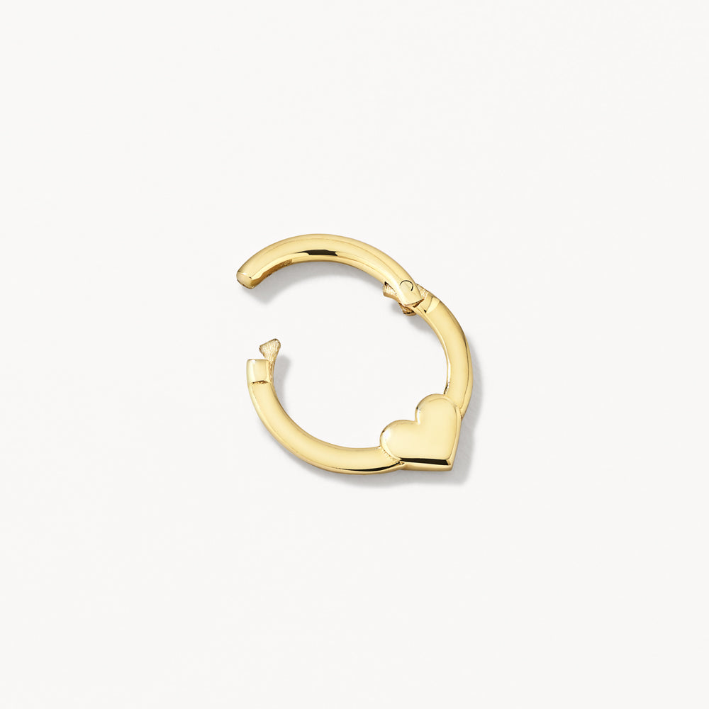 Micro Heart Clicker Single Earring in 10k Gold