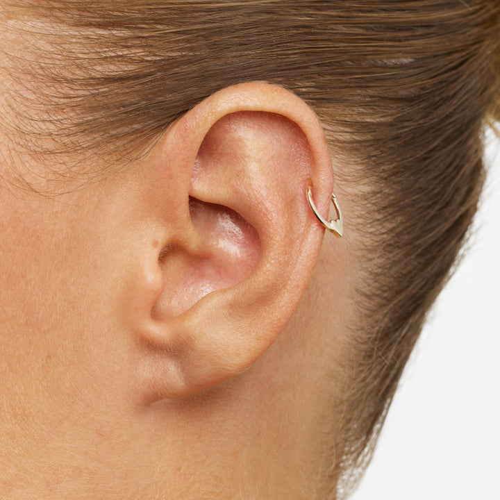 Micro Heart Clicker Single Earring in 10k Gold