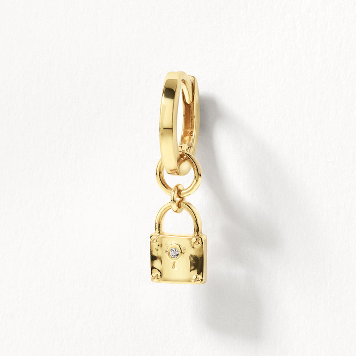 Padlock Earring Charm in Gold