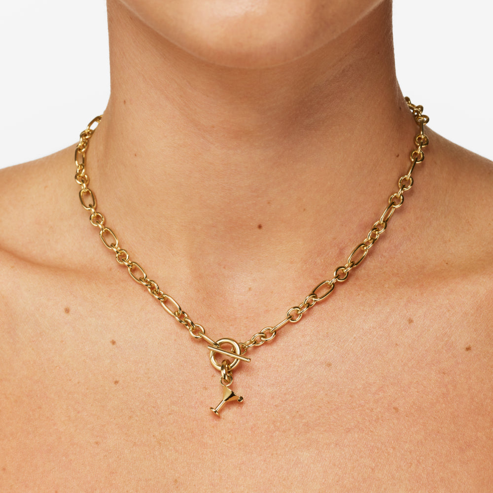 Martini Glass Pendant in Gold