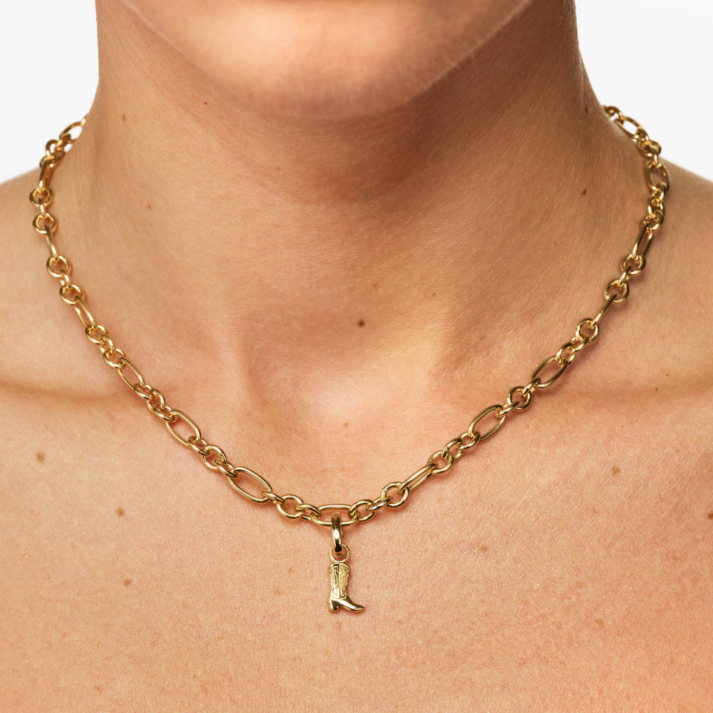 Cowboy Boot Pendant in Gold