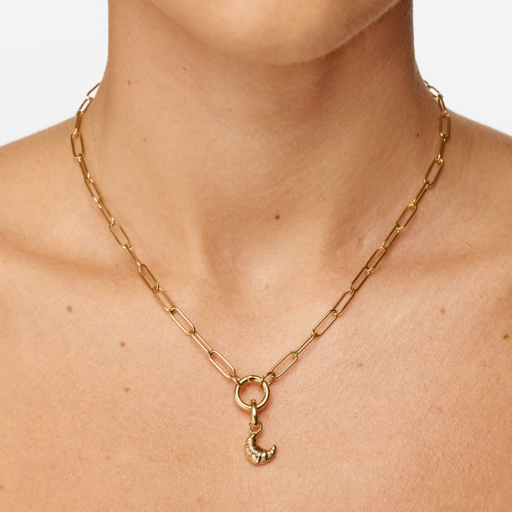 Croissant Pendant Charm in Gold