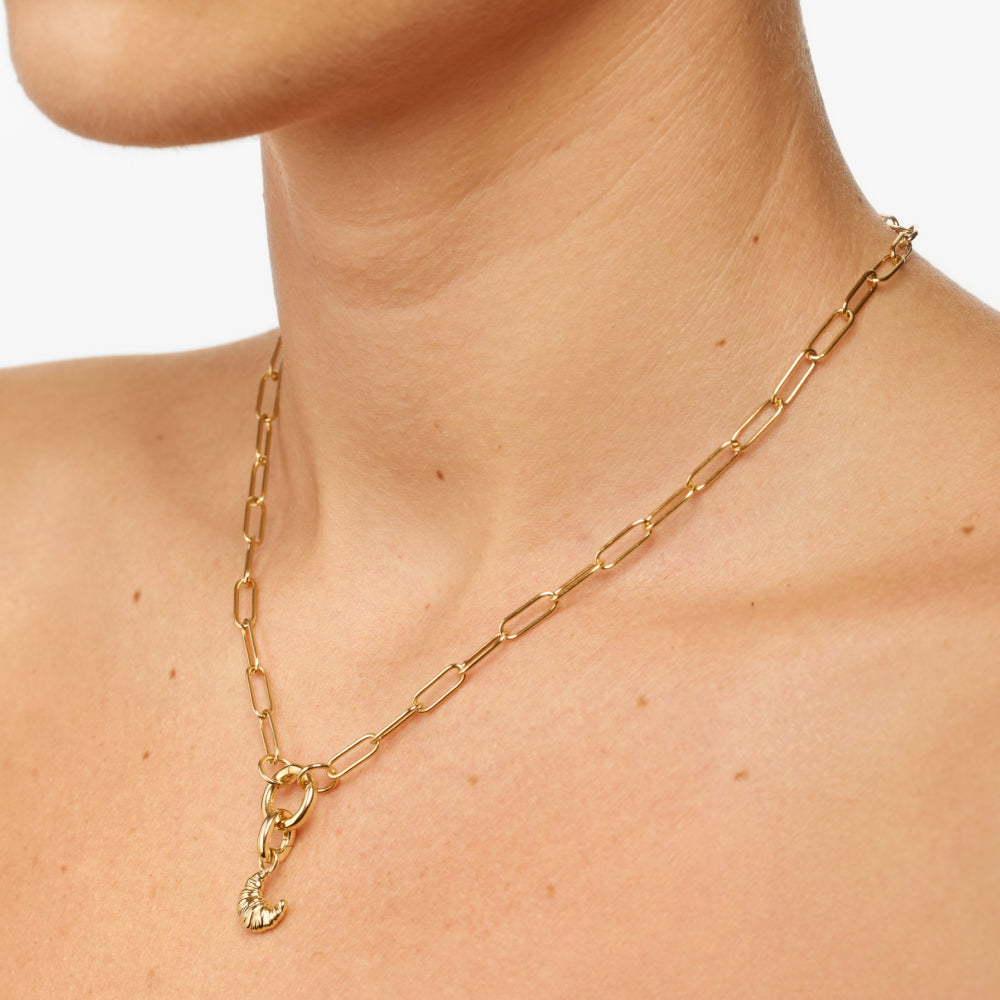Croissant Pendant Charm in Gold